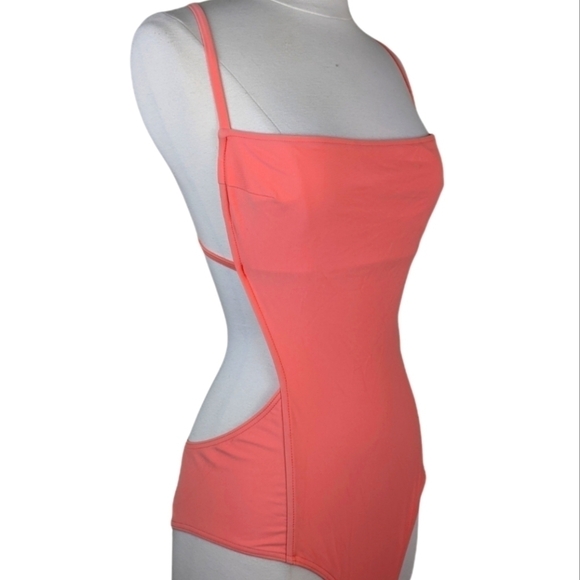 NWOT Chromat Swim One Piece Cutout Swimsuit Coral Large - Picture 1 of 15